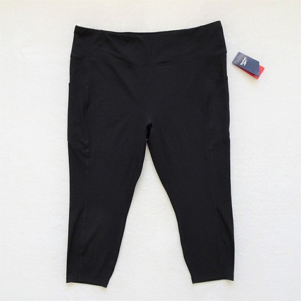 Reebok Stretch Leggings Plus Size 3X Black Active Wear Exercise Gym Yoga